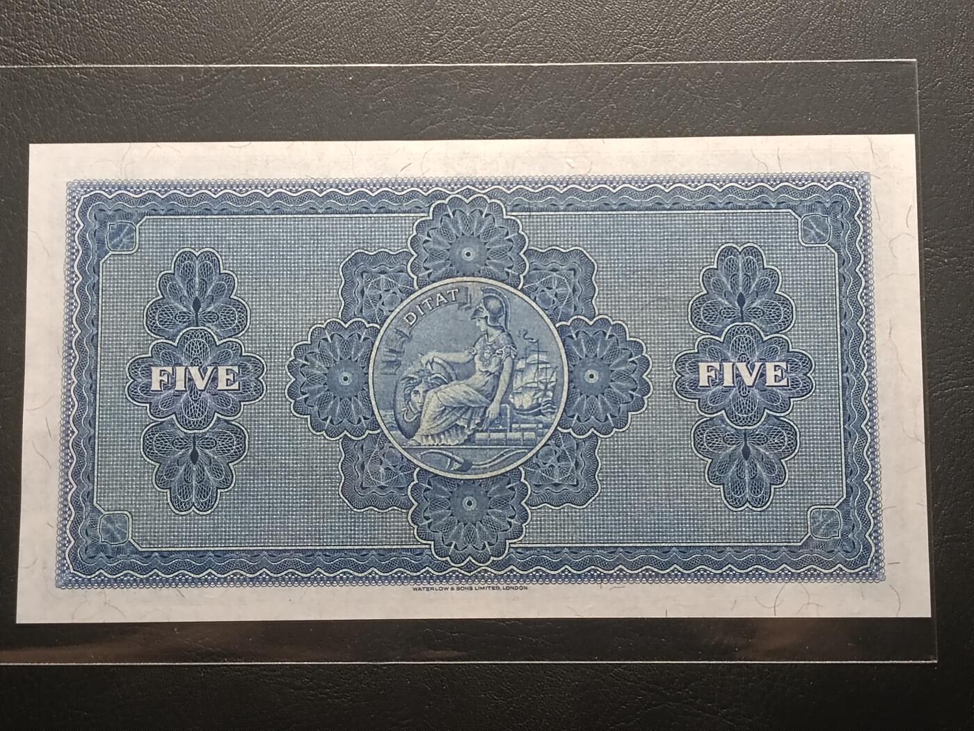 【年前末拍！】2026二月第二期，总216期 苏格兰不列颠亚麻银行1950年5镑UNC-，不列颠尼亚女神，早期大票幅版本，稀有中高面值