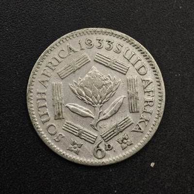 【淘币小摊】实时拍第八百六十七拍   小银币散币场    年前最后一周之前预留8号9号全部发出请更换最新收货地址不方便收货的请勿参拍或者顺丰到付 - 南非1933年乔治五世6便士银币