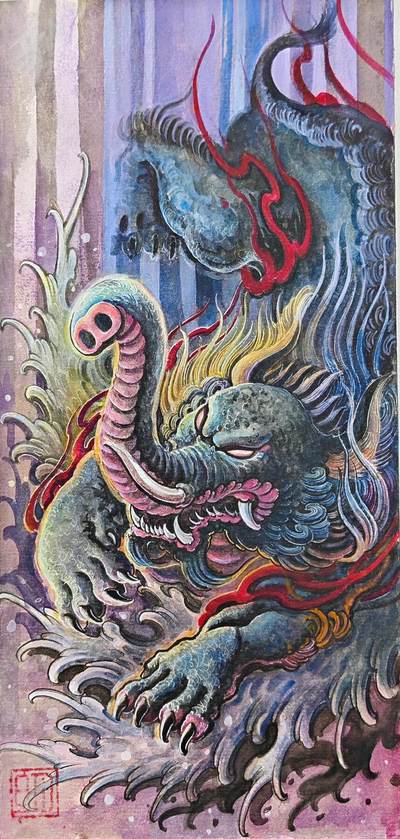 白泽拍卖卡牌手绘专场第32期（愿得长如此 年年物侯新） - 2025 刘晓明手绘画 尺寸：13cm*27.3cm  刘晓明亲签