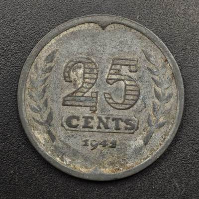  【淘币小摊】限时拍第八百六十六拍   散币场    年前最后一周之前预留8号9号全部发出请更换最新收货地址不方便收货的请勿参拍或者顺丰到付 - 荷兰1941年25分锌币