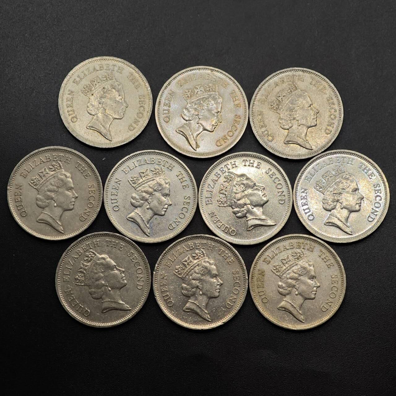  【淘币小摊】限时拍第八百六十六拍   散币场    年前最后一周之前预留8号9号全部发出请更换最新收货地址不方便收货的请勿参拍或者顺丰到付 香港1989年壹圆10枚