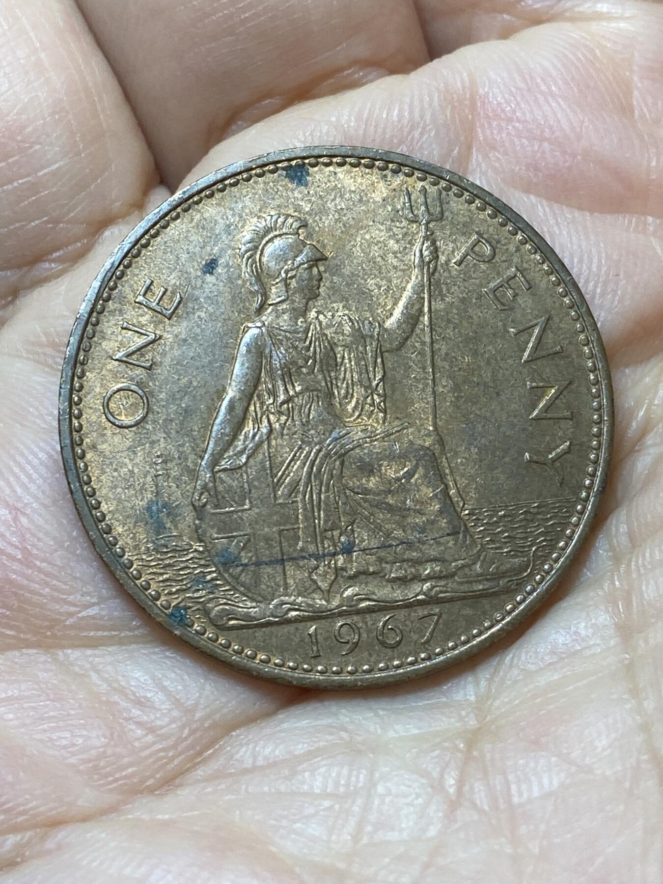 2026年第二十场(总第一百八十九场）外国好品散币场(免佣金) 英国🇬🇧1967年1便士(伊丽莎白二世青年桂冠第二版，普制币关门年)