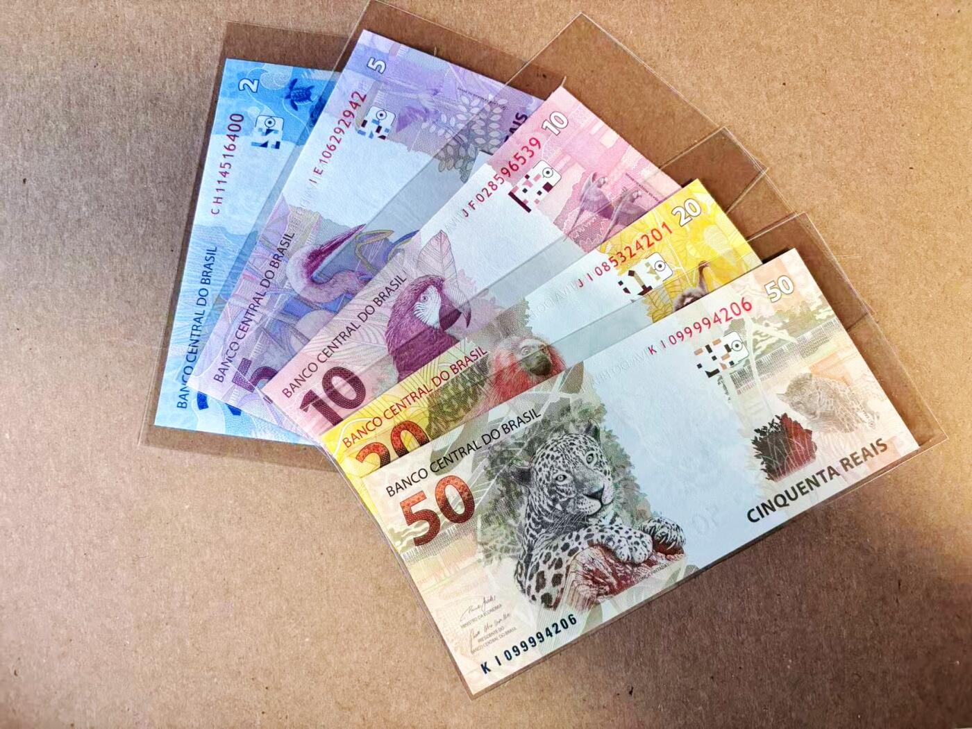 【Blue Auction】世界纸币精拍第784期——18级TOP拍卖/信誉/品质/专业/高效💫  【一组5张】巴西 2-50雷亚尔 全新UNC