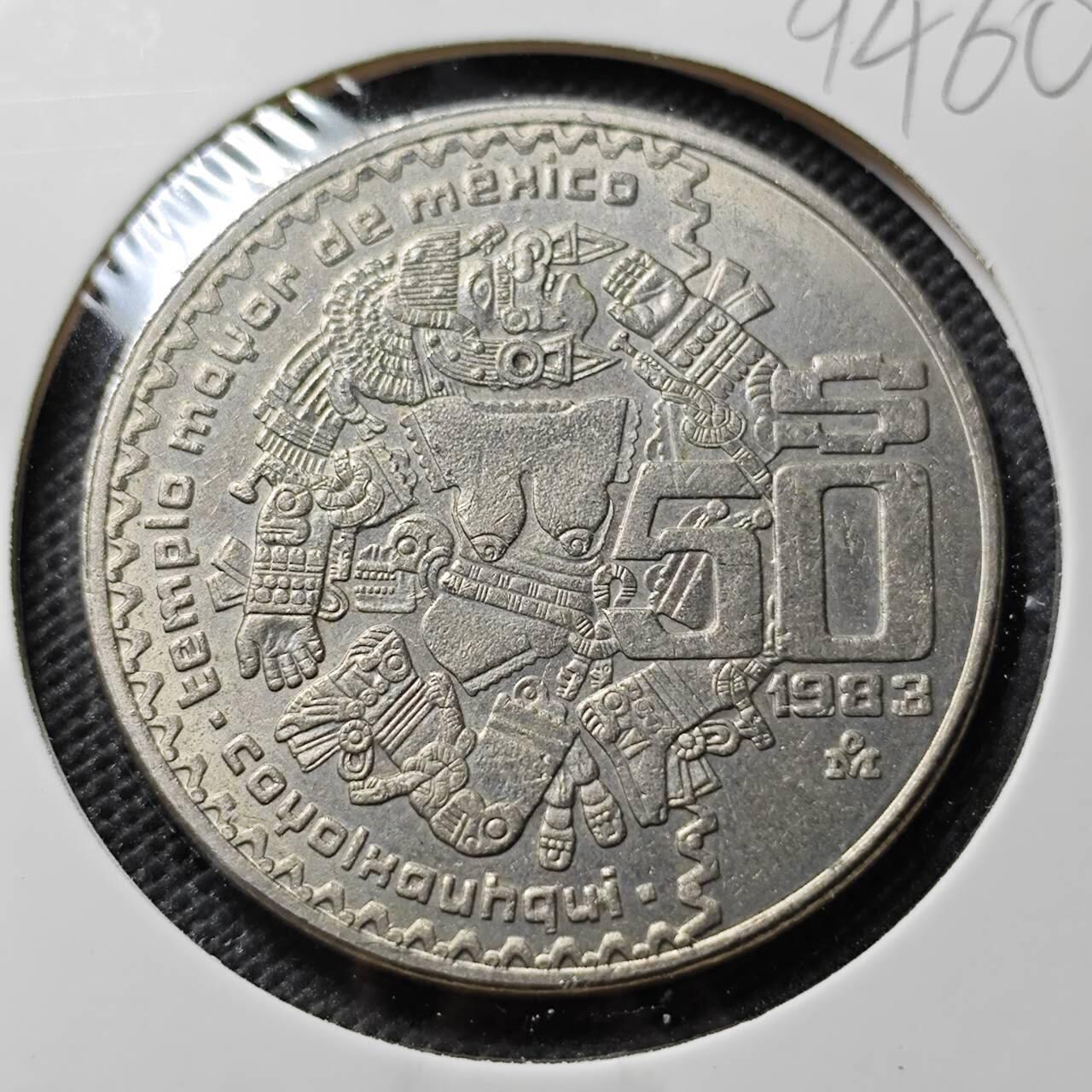 KK钱币收藏小铺  第394期  2月预留时间 周末发货 1982墨西哥50比索 大币