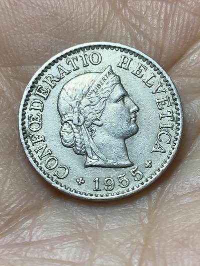 2026年第二十场(总第一百八十九场）外国好品散币场(免佣金) - 瑞士🇨🇭1955年5拉彭(第二版，B标伯尔尼造)