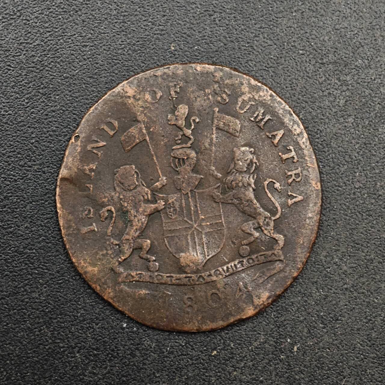  【淘币小摊】限时拍第八百六十六拍   散币场    年前最后一周之前预留8号9号全部发出请更换最新收货地址不方便收货的请勿参拍或者顺丰到付 苏门答腊1804年1克平铜币