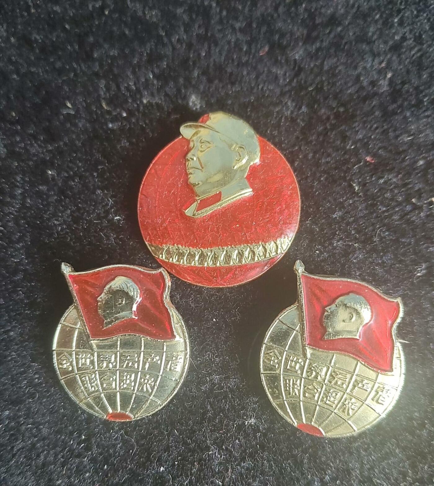 毛主席像章 3枚精致小章