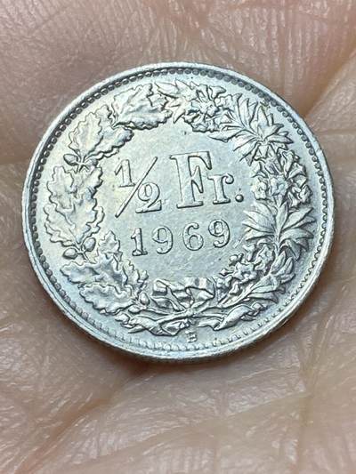 2026年第二十场(总第一百八十九场）外国好品散币场(免佣金) - 瑞士🇨🇭1969年1/2法郎(第三版，B标伯尔尼造)