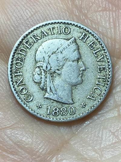 2026年第二十场(总第一百八十九场）外国好品散币场(免佣金) - 稀少早期年份–瑞士🇨🇭1880年5拉彭(第二版，B标伯尔尼造)