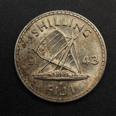 【淘币小摊】实时拍第八百六十七拍   小银币散币场    年前最后一周之前预留8号9号全部发出请更换最新收货地址不方便收货的请勿参拍或者顺丰到付 - 斐济1943年乔治六世1先令银币