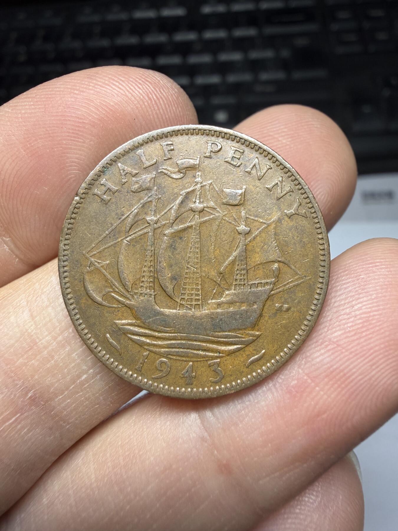 2025年集古藏今外币拍卖第二期-第5场—（总第305拍），可以寄存60天，满160元包邮。 1943年英国半便士