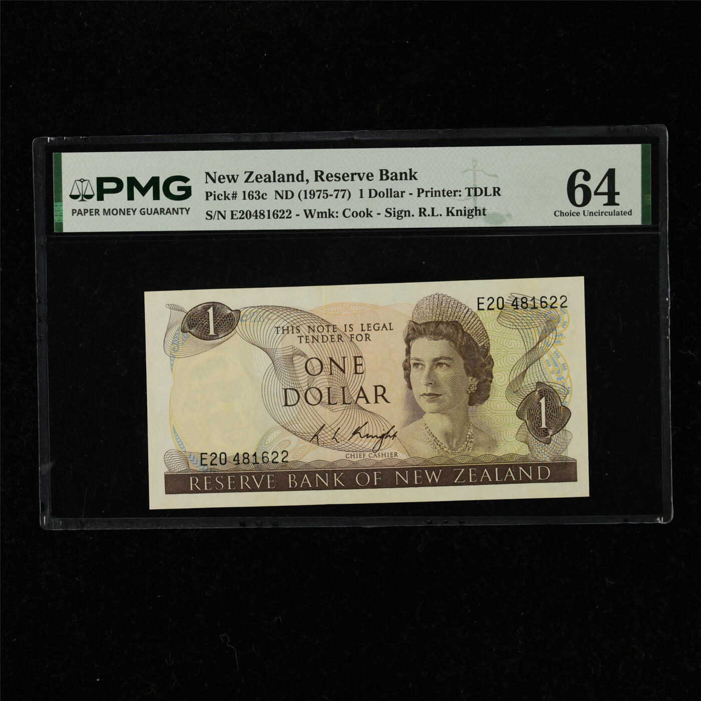 【亘邦集藏】第220期拍卖 1975-77年 新西兰1元 PMG 64 E20481622