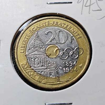 KK钱币收藏小铺  第394期  2月预留时间 周末发货 - 1994法国20法郎 