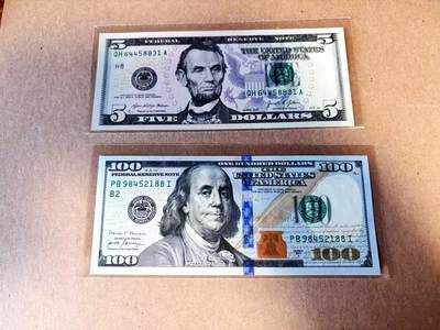 【Blue Auction】世界纸币精拍第784期——18级TOP拍卖/信誉/品质/专业/高效💫 - 【一组2张 含88尾】美国 2017-21年5-100美金  全新UNC