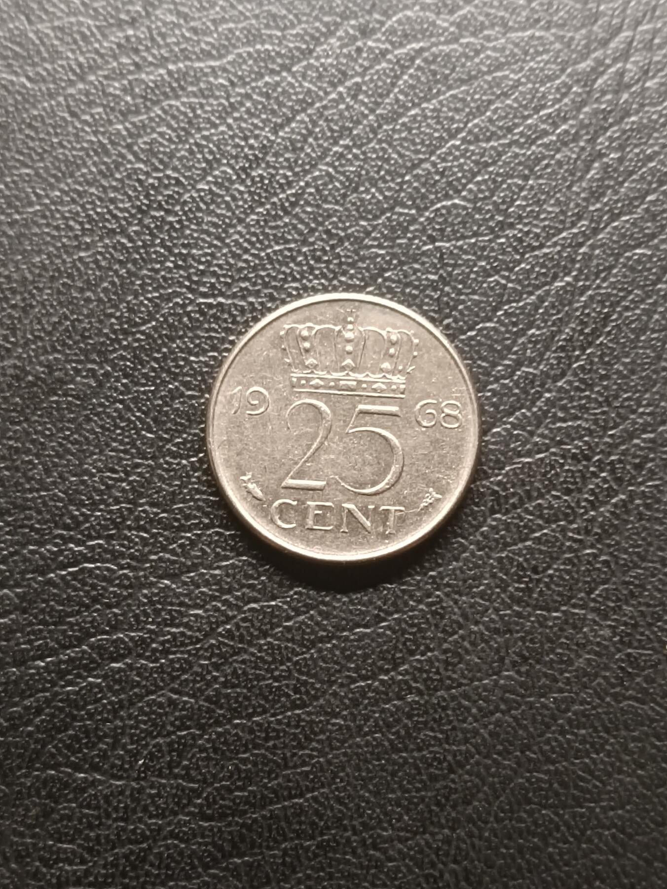 荟藏特别场次第一期——“社长的钢镚堆” 荷兰1968年25分 朱丽安娜女王 镍制