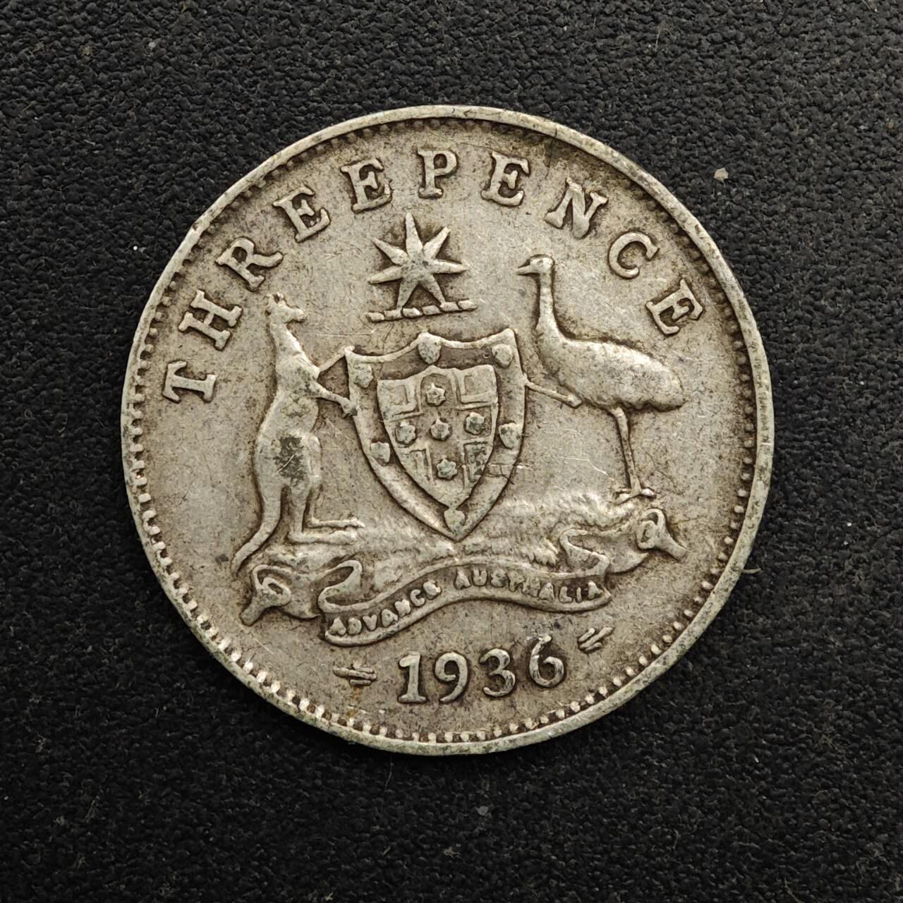 【淘币小摊】实时拍第八百六十七拍   小银币散币场    年前最后一周之前预留8号9号全部发出请更换最新收货地址不方便收货的请勿参拍或者顺丰到付 澳大利亚1936年乔治五世3便士银币