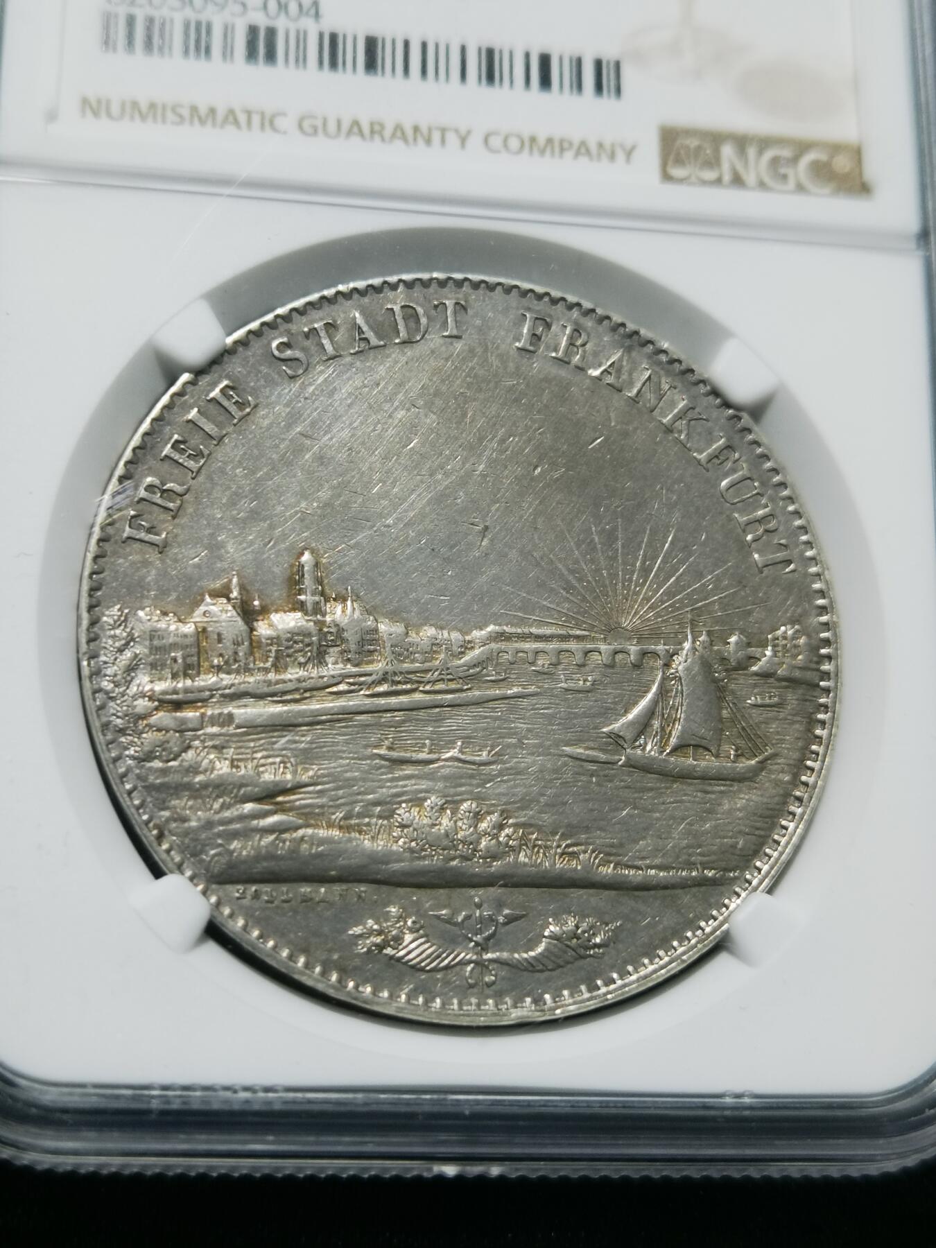 天下钱庄专场欢迎参拍 NGC AU 1841法兰克福2泰勒银币