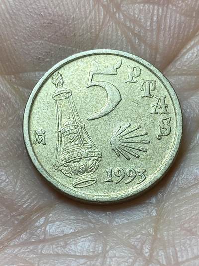 2026年第二十场(总第一百八十九场）外国好品散币场(免佣金) - 西班牙🇪🇸1993单年份5比塞塔(圣地亚哥流通纪念币)