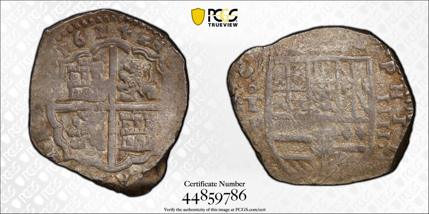 博洋堂“心向春光”2月精品大拍专场暨第160期（全场包邮） PCGS AU58 西班牙托莱多造币厂1624年COB银币4R，距今超过400年的历史见证，年份、造币厂、鉴定师、面值等都非常清晰，这在同期的cob中是极其罕见的，PCGS唯一冠军分！名家旧藏加持，堪称完美的一枚收藏品