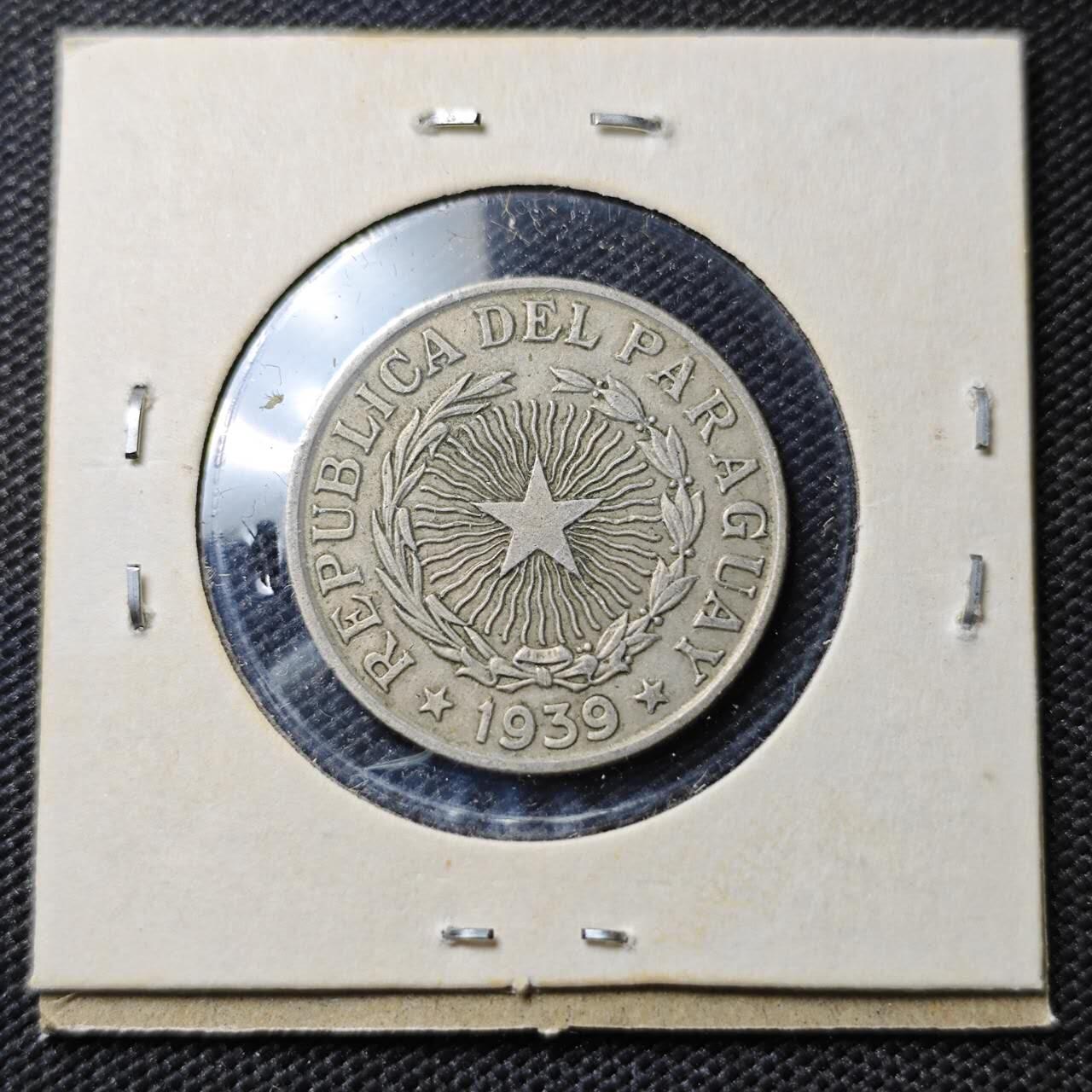 KK钱币收藏小铺  第398期 百期特拍（四拍之二） 2月预留时间 周末发货  1939巴拉圭5比索镍币