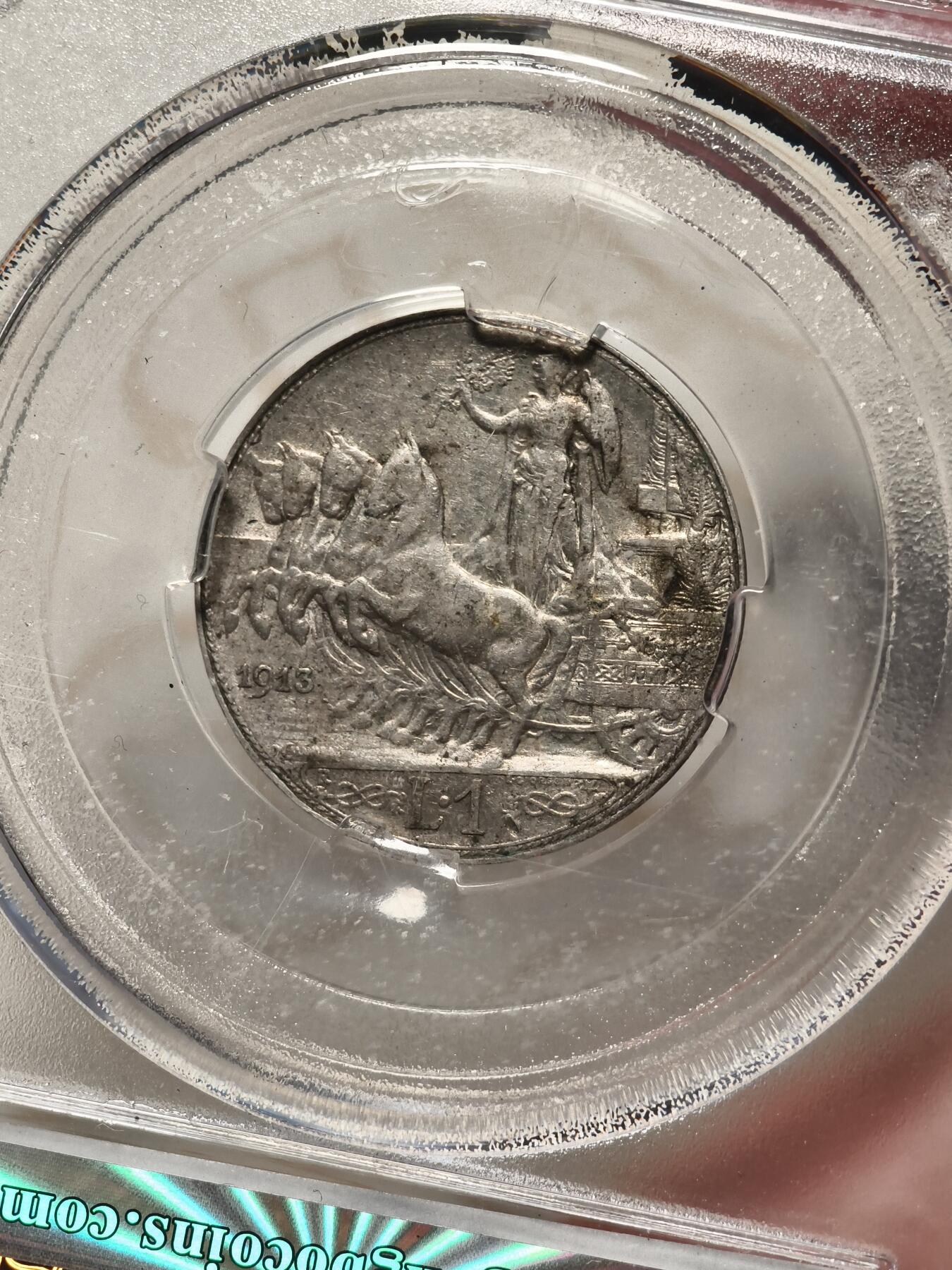 抚柳草堂-第十二期章牌钱币  奖章勋章限时免佣 满百包邮 放漏专场 1913意大利王国1LIRE银币 四马车小银币 艺术感强 细节极致 公博xf45老包浆