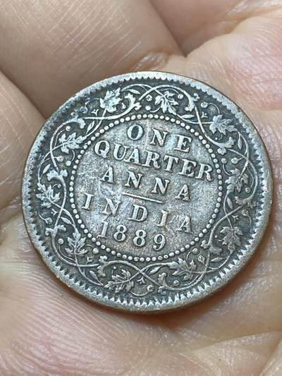 2026年第二十场(总第一百八十九场）外国好品散币场(免佣金) - 英属印度1889年1/4安娜(维多利亚女王青年带冠第二版)