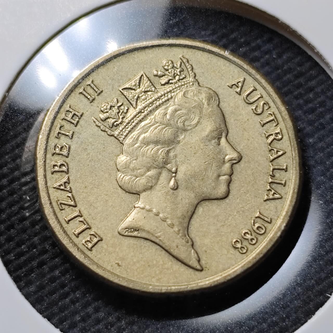 KK钱币收藏小铺  第394期  2月预留时间 周末发货  1988澳大利亚土著人2元