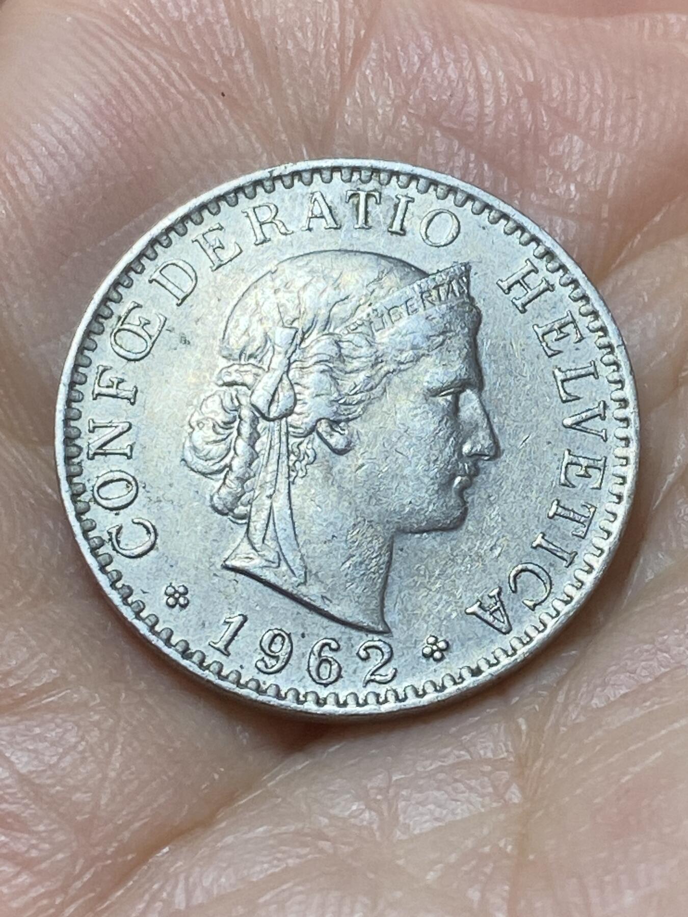 2026年第二十场(总第一百八十九场）外国好品散币场(免佣金) 瑞士🇨🇭1962年20拉彭(第三版，B标伯尔尼造)