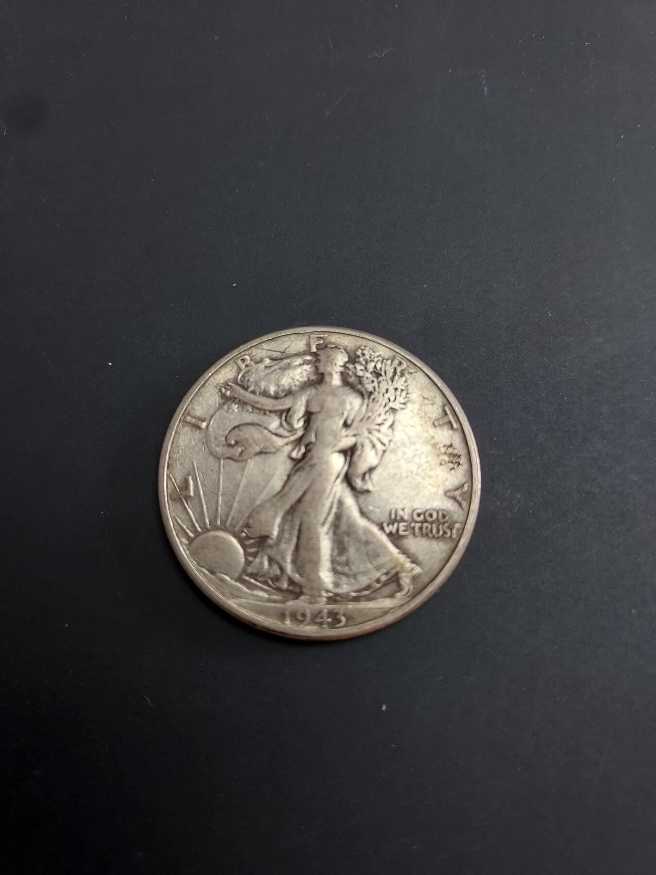 博彦收藏   2月9日 8点钱币专场 全场包邮 1943 美国半圆银币 12.3g 0.9银 