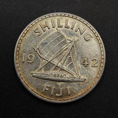 【淘币小摊】实时拍第八百六十七拍   小银币散币场    年前最后一周之前预留8号9号全部发出请更换最新收货地址不方便收货的请勿参拍或者顺丰到付 - 斐济1942年乔治六世1先令银币