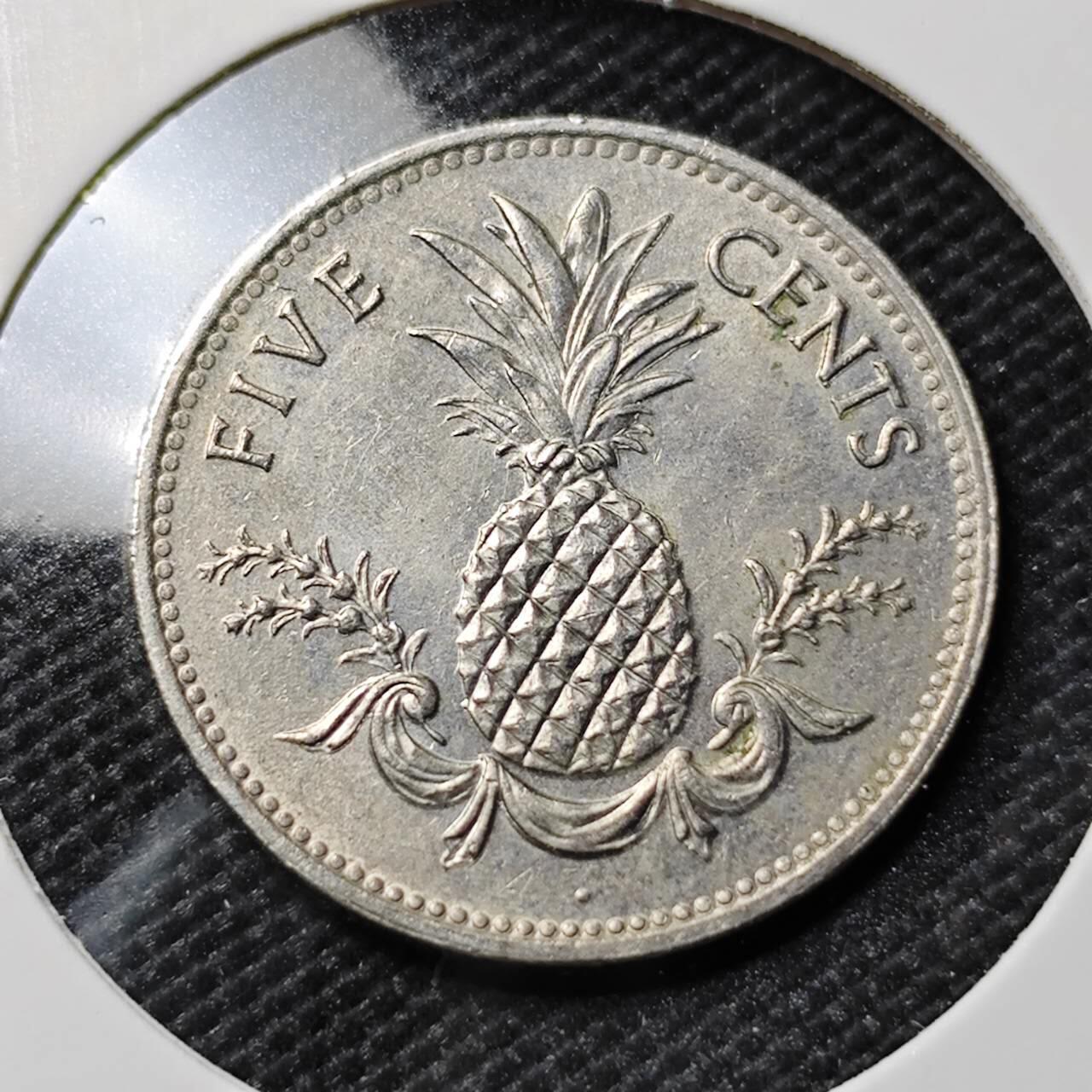 KK钱币收藏小铺  第394期  2月预留时间 周末发货  巴哈马5分