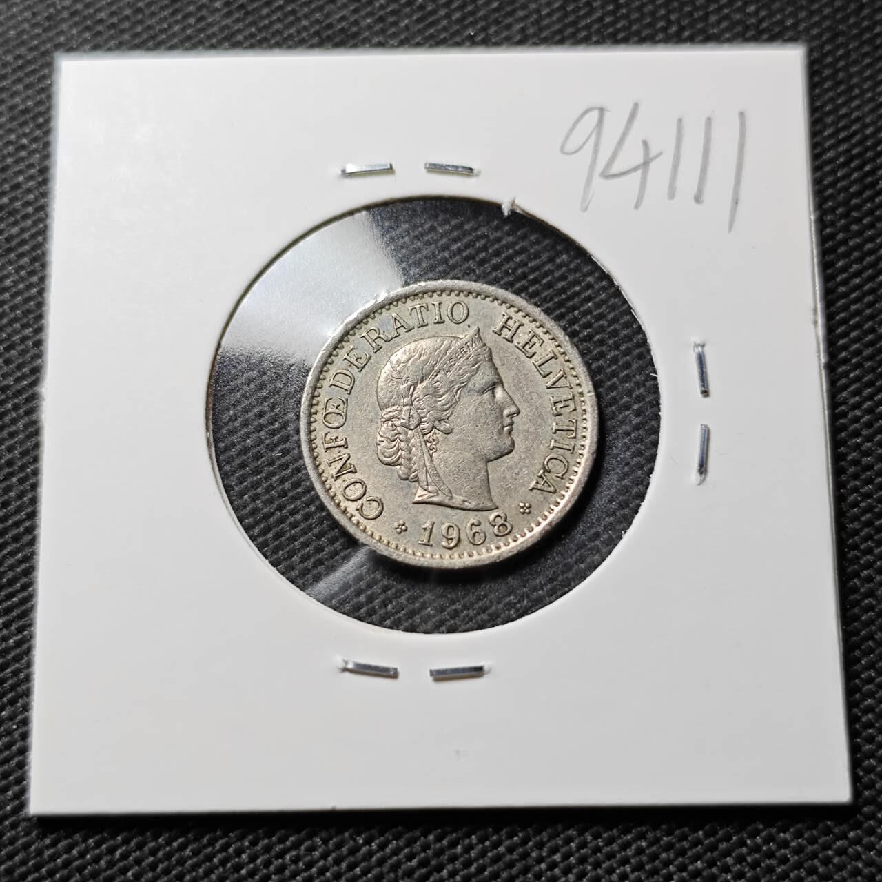 KK钱币收藏小铺  第394期  2月预留时间 周末发货  1968瑞士10分