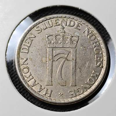 KK钱币收藏小铺  第394期  2月预留时间 周末发货 - 1957挪威1克朗 
