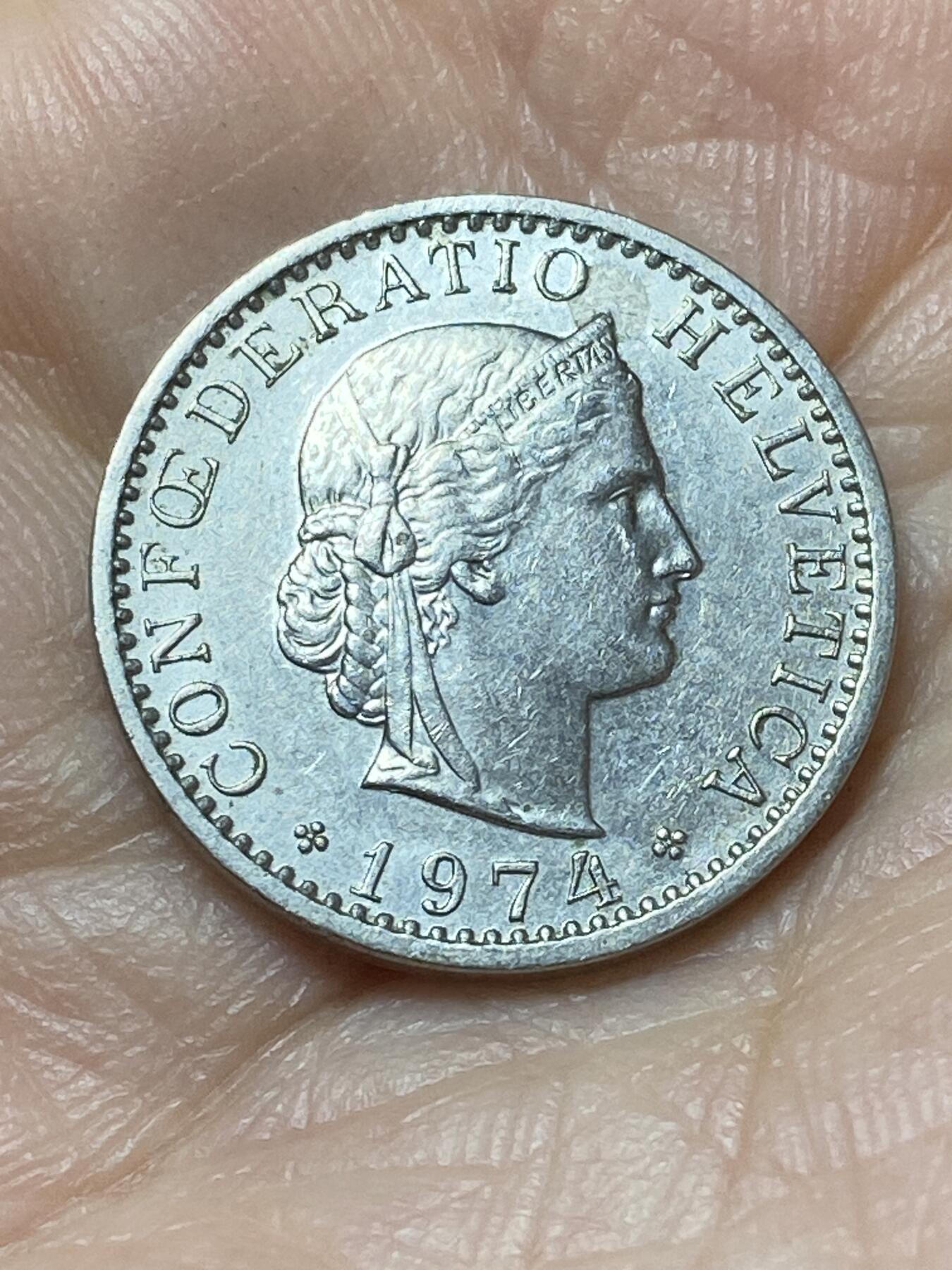 2026年第二十场(总第一百八十九场）外国好品散币场(免佣金) 瑞士🇨🇭1974年20拉彭(第三版，无标版)