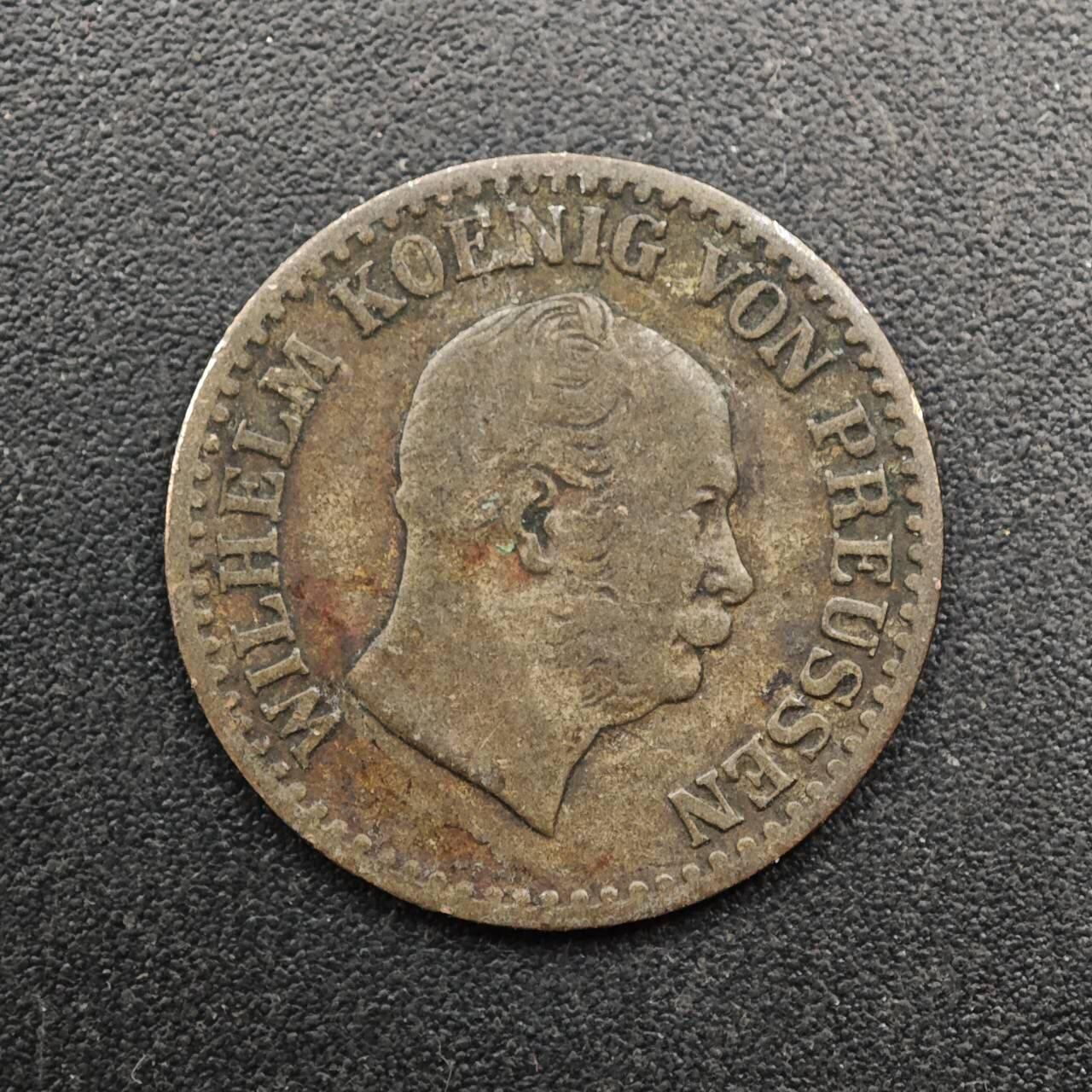  【淘币小摊】限时拍第八百六十六拍   散币场    年前最后一周之前预留8号9号全部发出请更换最新收货地址不方便收货的请勿参拍或者顺丰到付 德国1866年普鲁士1格罗申银币