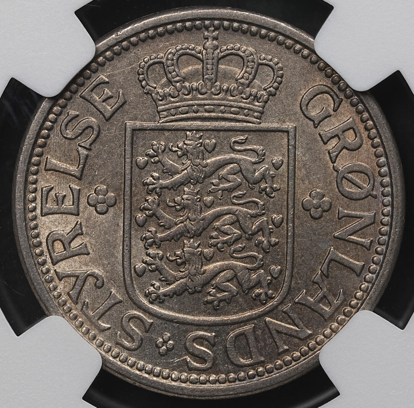 修遠堂世界钱币第104期 NGC MS63 1926年格陵兰25欧尔