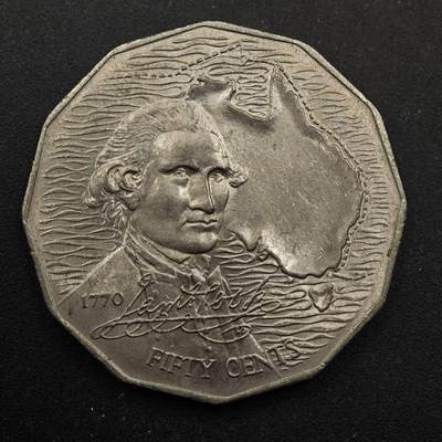 【淘币小摊】实时拍第八百六十七拍   小银币散币场    年前最后一周之前预留8号9号全部发出请更换最新收货地址不方便收货的请勿参拍或者顺丰到付 - 澳大利亚1970年库克船长50分纪念币