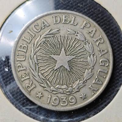KK钱币收藏小铺  第398期 百期特拍（四拍之二） 2月预留时间 周末发货 -  1939巴拉圭5比索镍币