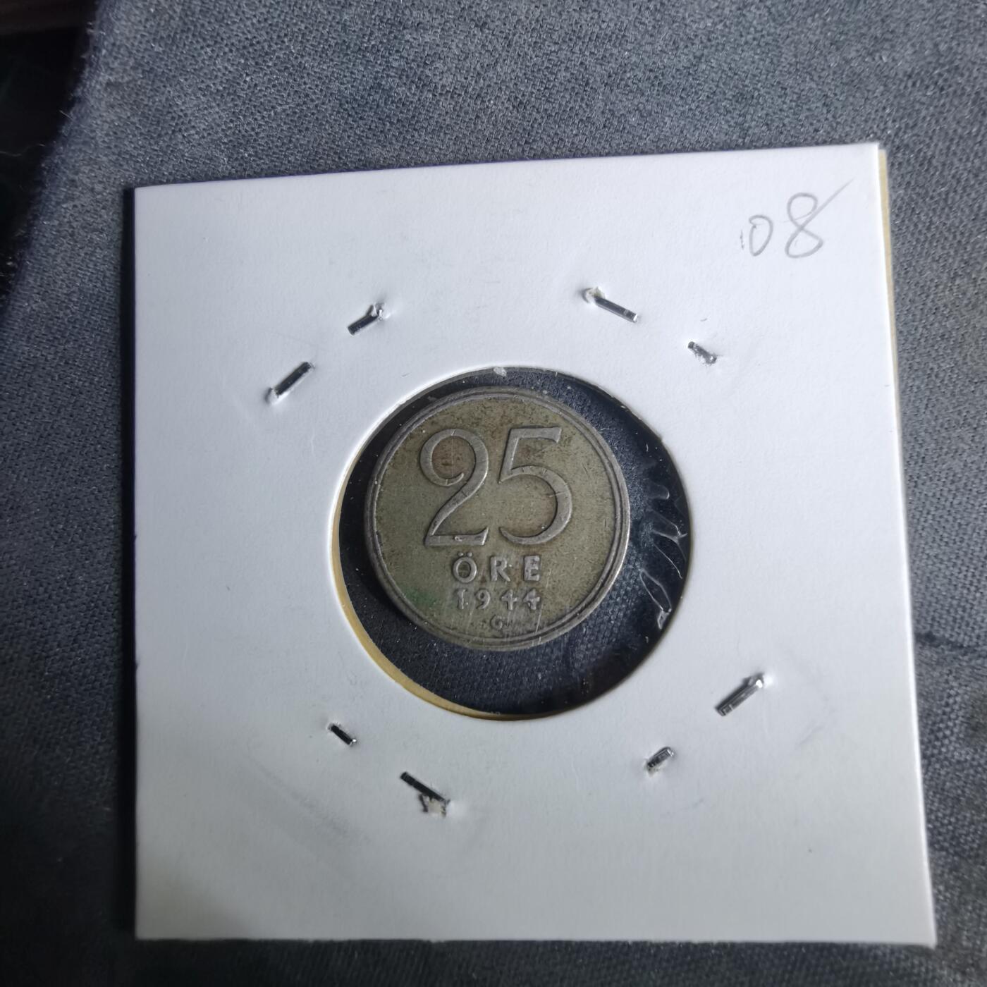 沼泽如烟--第989场 瑞典1944年25欧尔银币