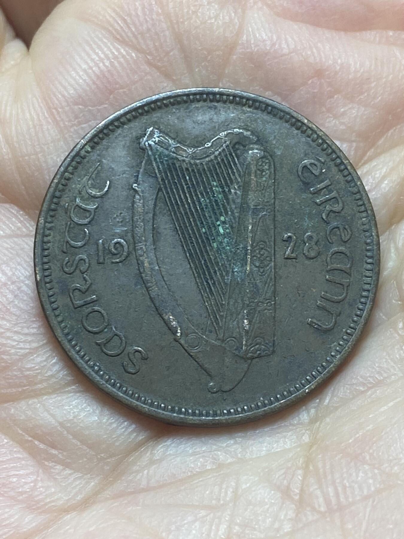 2026年第二十场(总第一百八十九场）外国好品散币场(免佣金) 爱尔兰1928年1/2便士(英辖自由邦时期，首发年)