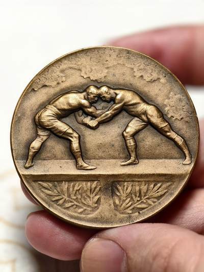 抚柳草堂-第十二期章牌钱币  奖章勋章限时免佣 满百包邮 放漏专场 - 1931法国巴黎与瑞士伯尔尼国际警察跨国赛事纪念铜章 60.8克 49.5mm 好品种正反面浮雕皆精美