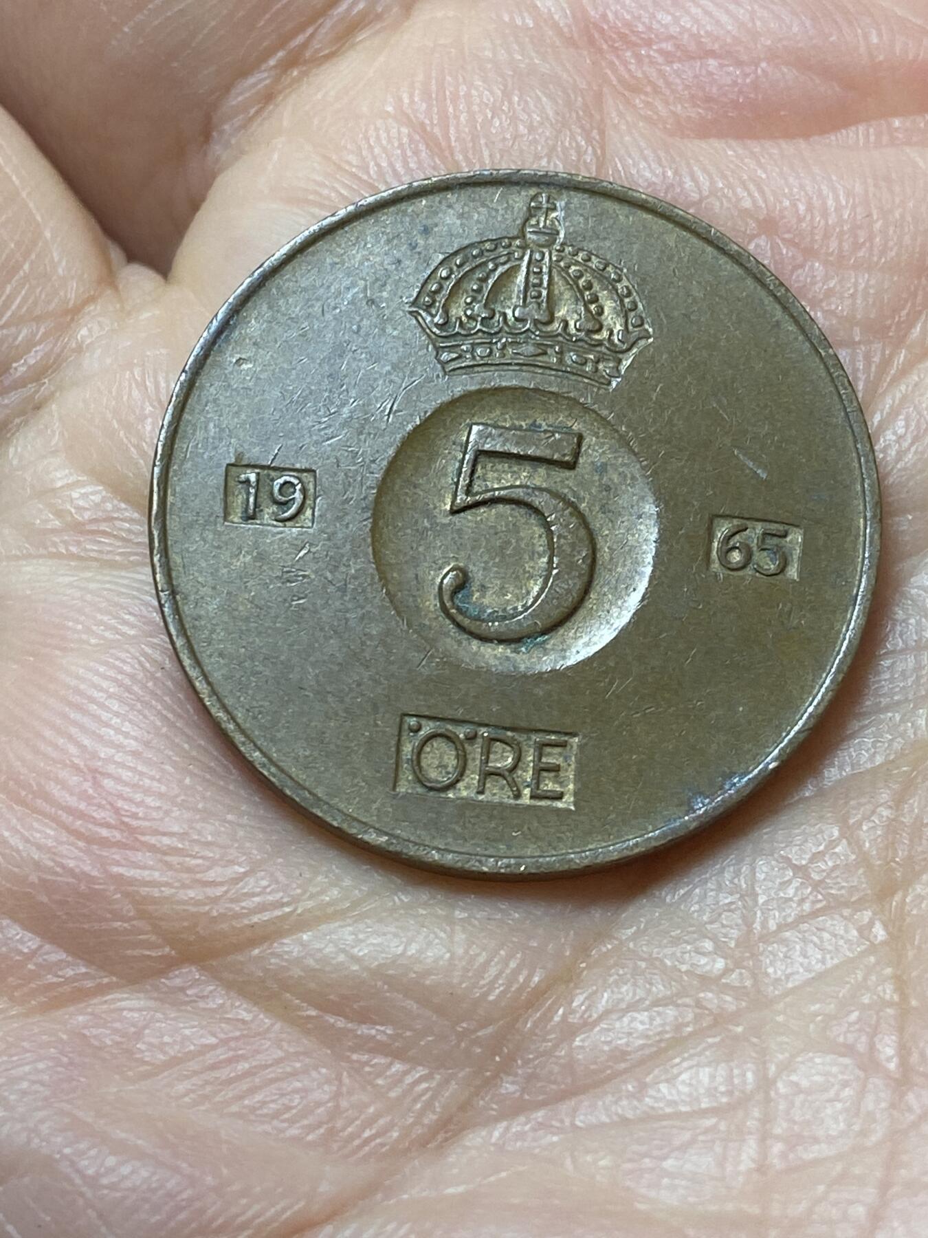 2026年第二十场(总第一百八十九场）外国好品散币场(免佣金) 瑞典🇸🇪1965年5欧尔(古斯塔夫六世第一版，U标)