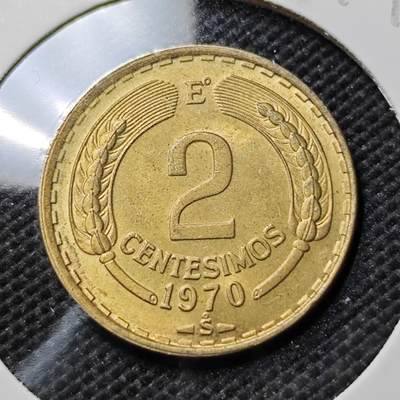 KK钱币收藏小铺  第394期  2月预留时间 周末发货 -  1970智利2分