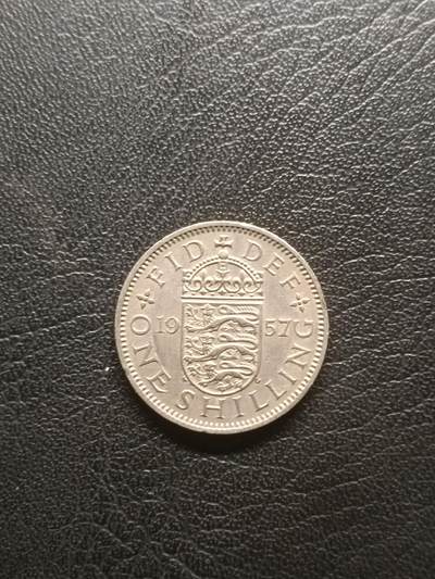 荟藏特别场次第一期——“社长的钢镚堆” - 英国1957年1先令 英格兰纹章版 白铜制