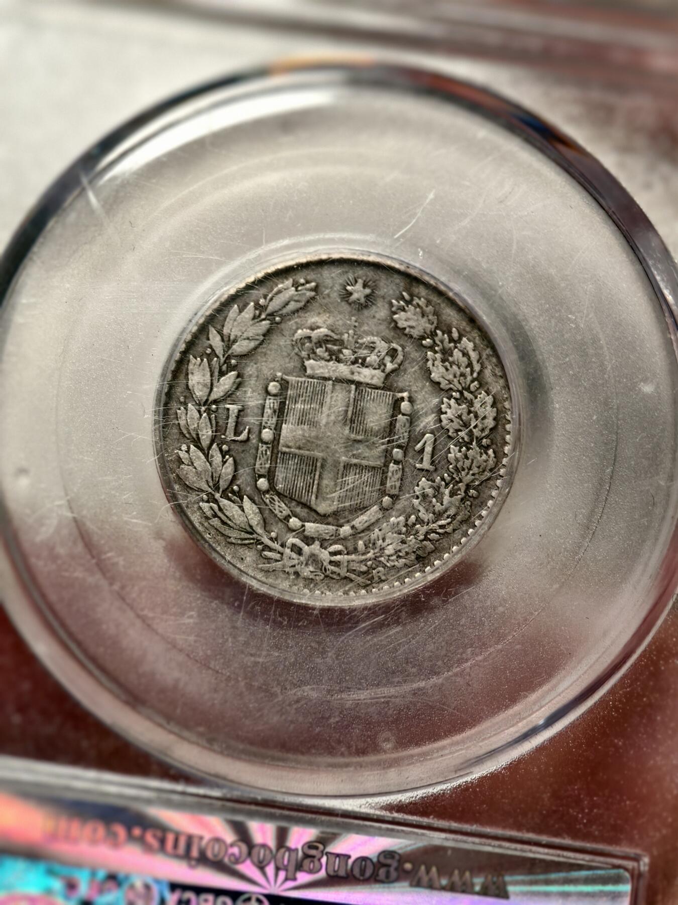 抚柳草堂-第十二期章牌钱币  奖章勋章限时免佣 满百包邮 放漏专场 1886意大利1里拉银币 翁贝托一世 公博xf45流通好品