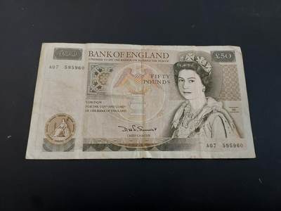 博彦收藏   2月9日 8点钱币专场 全场包邮 - 英国女皇旧版50镑 流通品