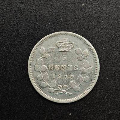  【淘币小摊】限时拍第八百六十六拍   散币场    年前最后一周之前预留8号9号全部发出请更换最新收货地址不方便收货的请勿参拍或者顺丰到付 - 加拿大1899年维多利亚5分银币