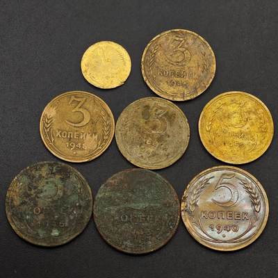  【淘币小摊】限时拍第八百六十六拍   散币场    年前最后一周之前预留8号9号全部发出请更换最新收货地址不方便收货的请勿参拍或者顺丰到付 - 苏联铜币8枚