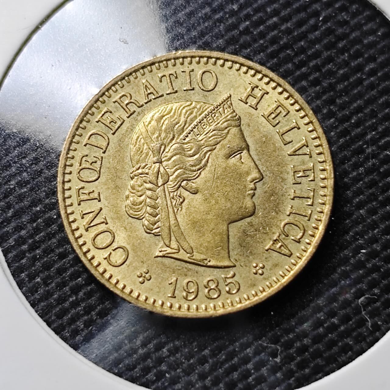 KK钱币收藏小铺  第394期  2月预留时间 周末发货 1985瑞士5分 