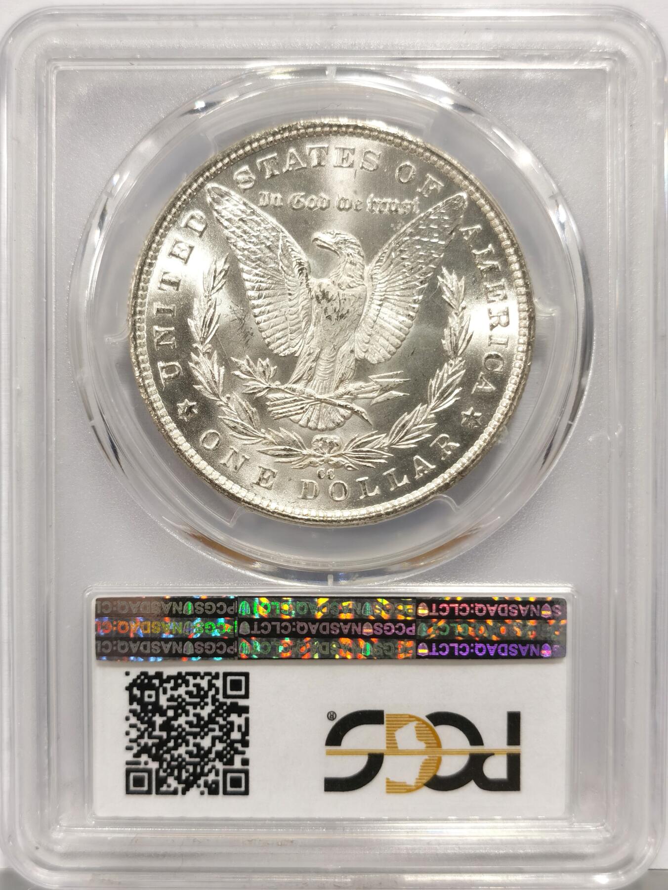 博洋堂“心向春光”2月精品大拍专场暨第160期（全场包邮） PCGS MS65 美国1882 CC 摩根银币 卡森厂高分难得 十字转光 背面卡槽有一磕 PCGS指导价格4511